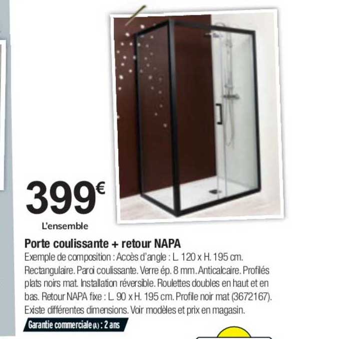 porte coulissante + retour napa