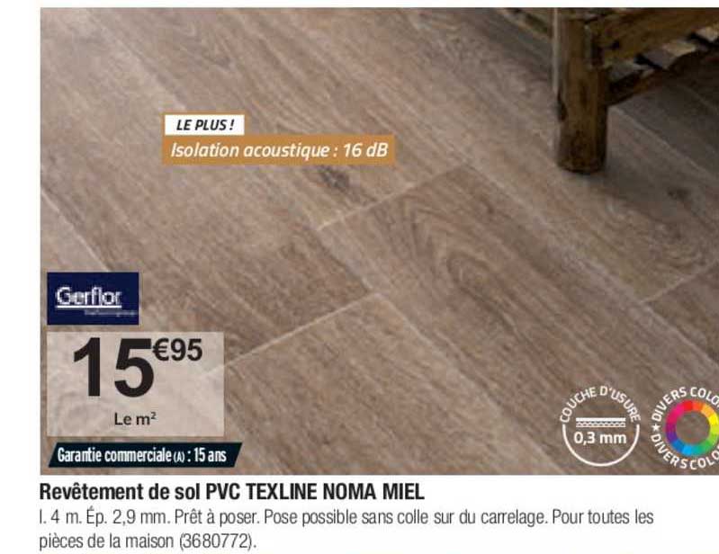 revêtement de sol pvc texline noma miel