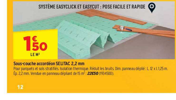 sous couche accordéon selitac 2.2 mm