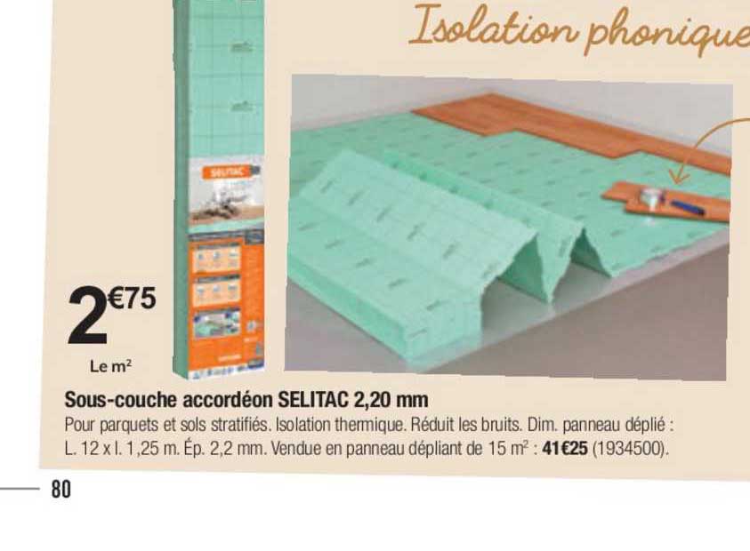 sous couche accordéon selitac 2.20 mm