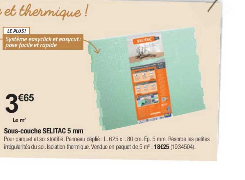 sous couche selitac 5 mm