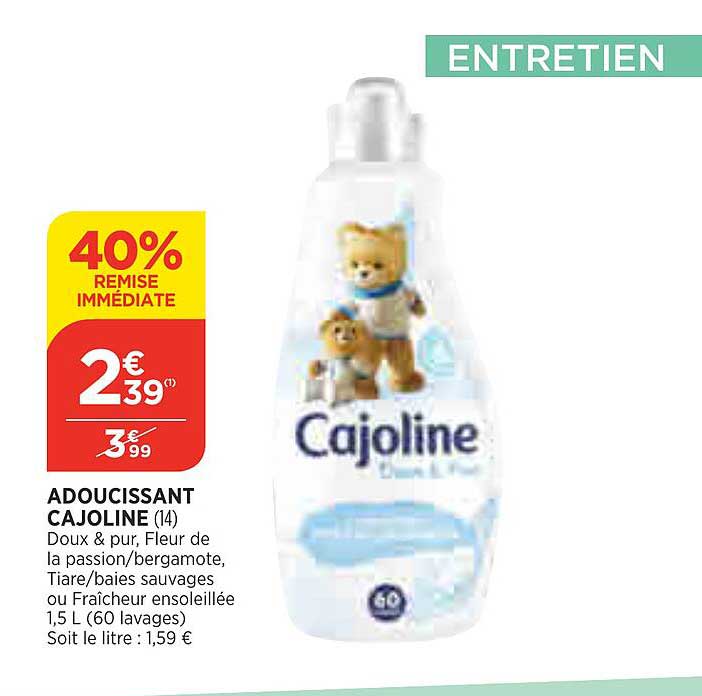 Adoucissant Cajoline