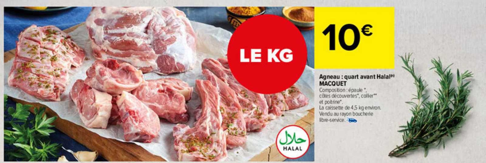 agneau : quart avant halal macquet