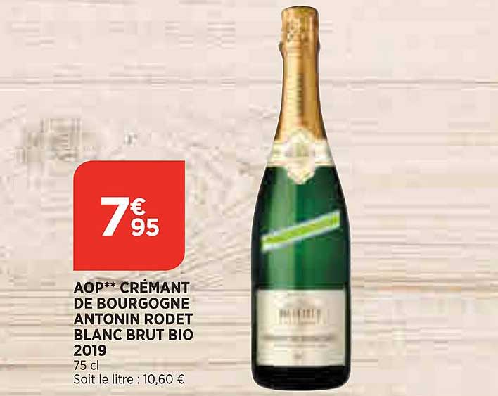 aop** crémant de bourgogne antonin rodet blanc brut bio 2019