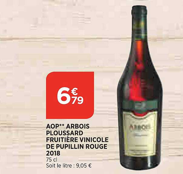 aop arbois ploussard fruitière vinicole de pupillin rouge 2018