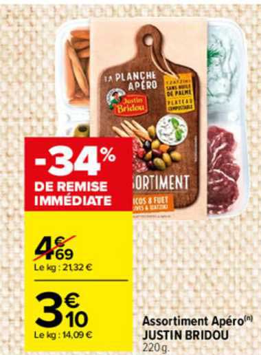 assortiment apéro justin bridou