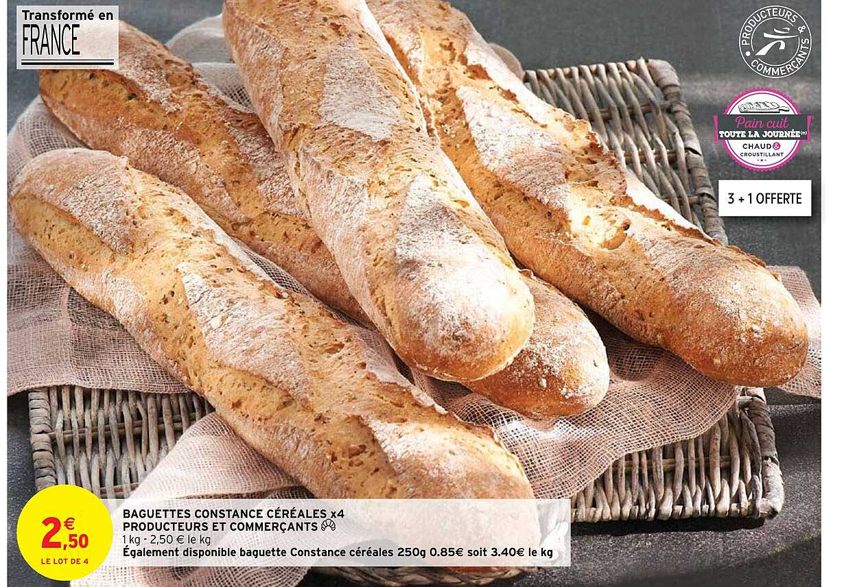 baguettes constance céréales x4 producteurs et commerçants