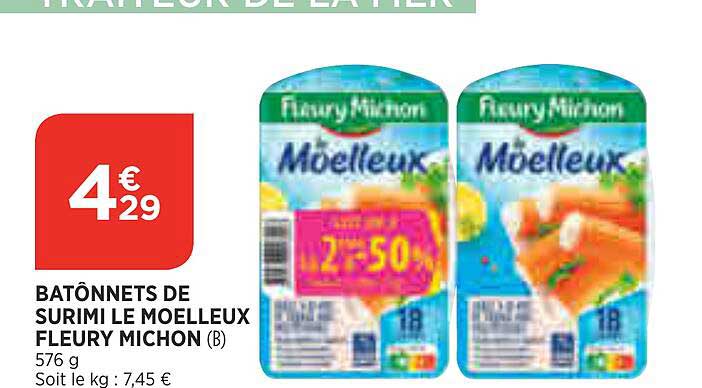 batônnets de surimi le moelleux fleury michon