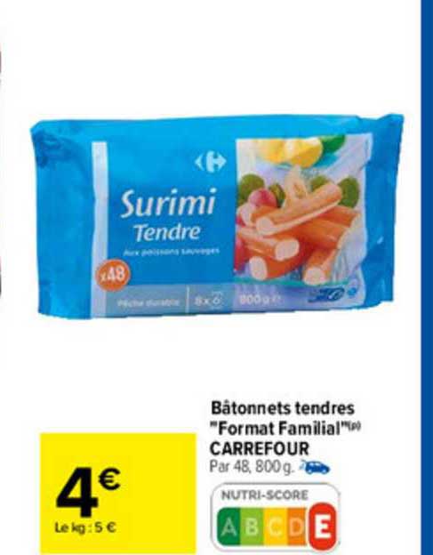 bâtonnets tendres "format familial" carrefour