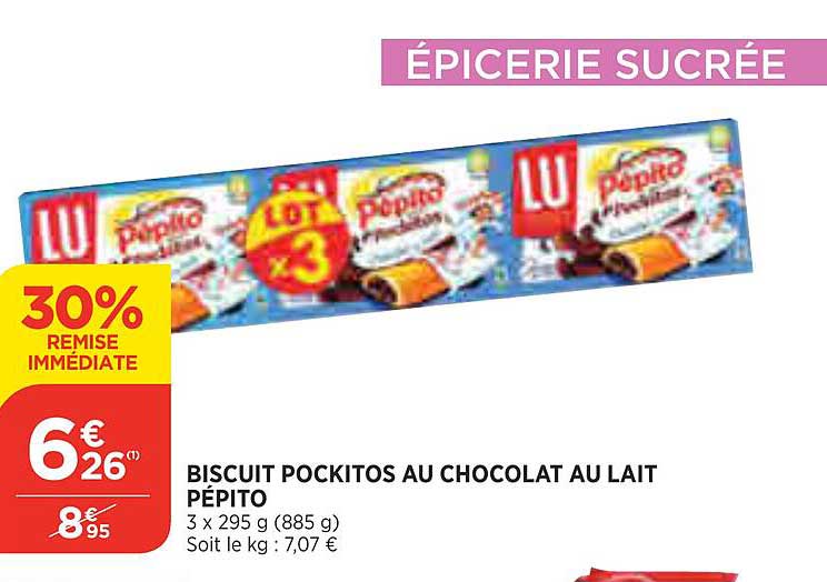 biscuit pockitos au chocolat au lait pépito