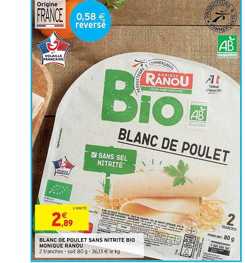 blanc de poulet sans nitrite bio monique ranou