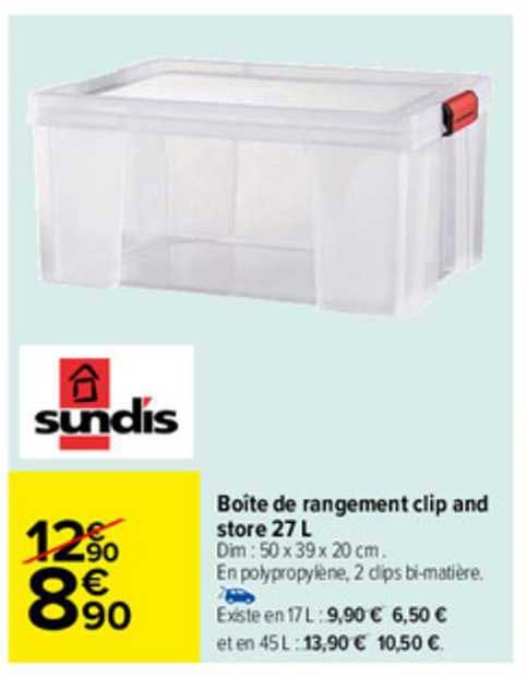 boîte de rangement clip and store 27l