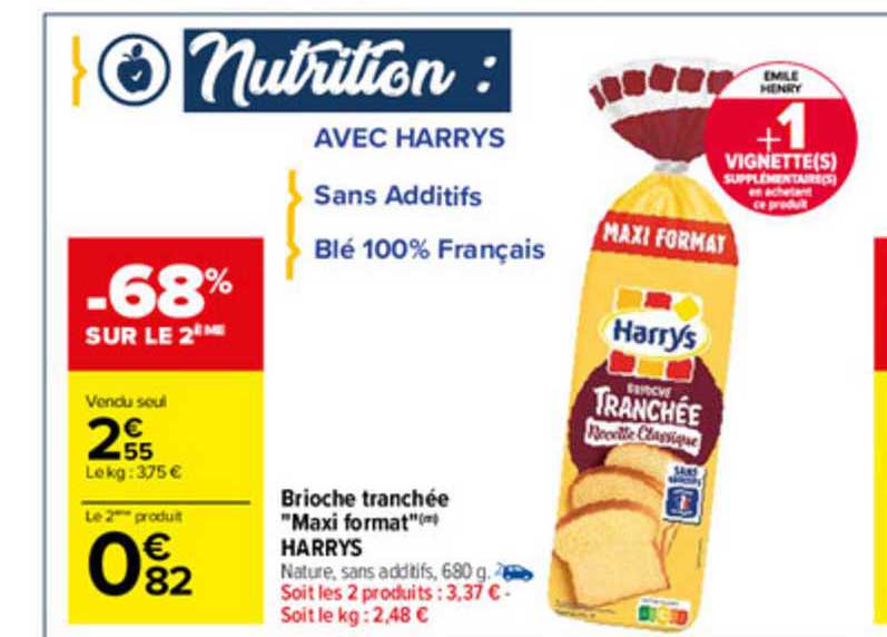 brioche tranchée "maxi format" harrys