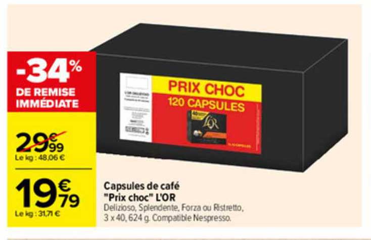 capsules de café "prix choc" l'or