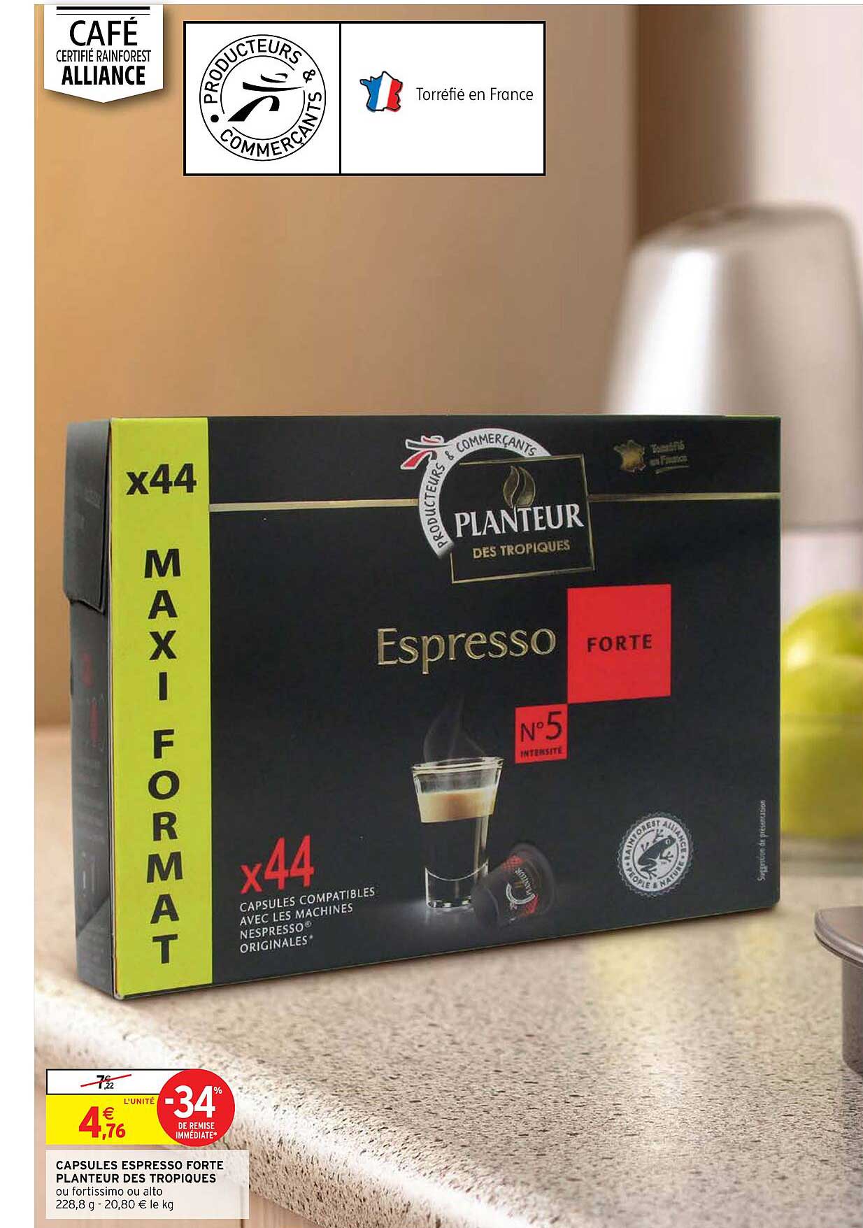 Capsules Espresso Forte Planteur Des Tropiques