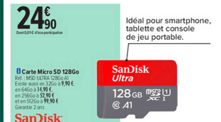 Carte Micro Sd 128go Sandisk