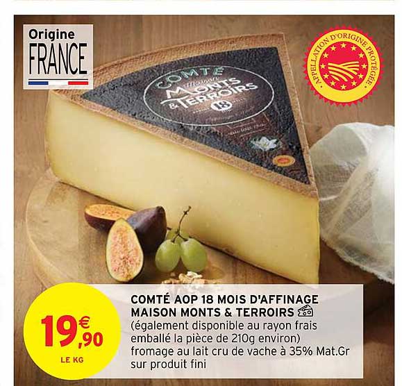 comté aop 18 mois d'affinage maison monts & terroirs
