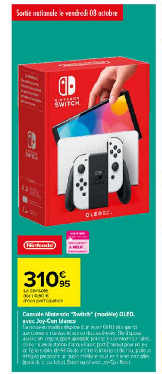 Console Nintendo "switch" Oled Avec Joy-con Blancs