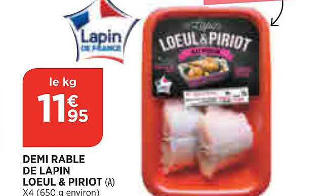 demi râble de lapin loeul & piriot