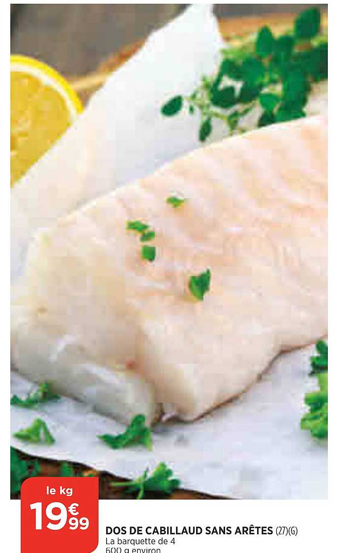 dos de cabillaud sans arêtes