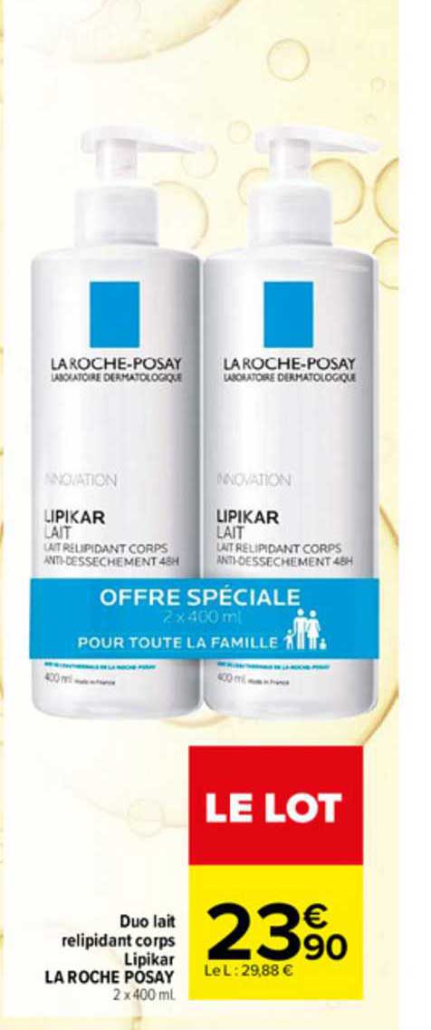 duo lait relipidant corps lipikar la roche posay