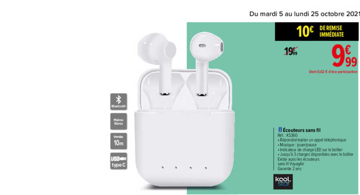 écouteurs sans fil kool star