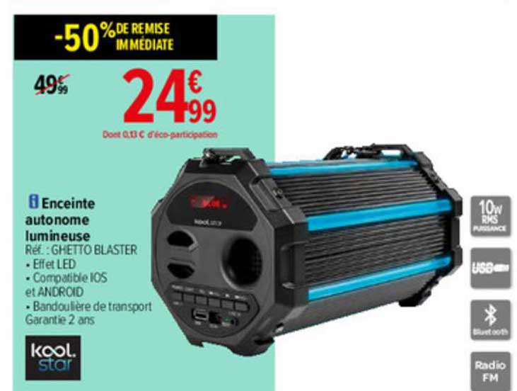 enceinte autonome lumineuse kool star