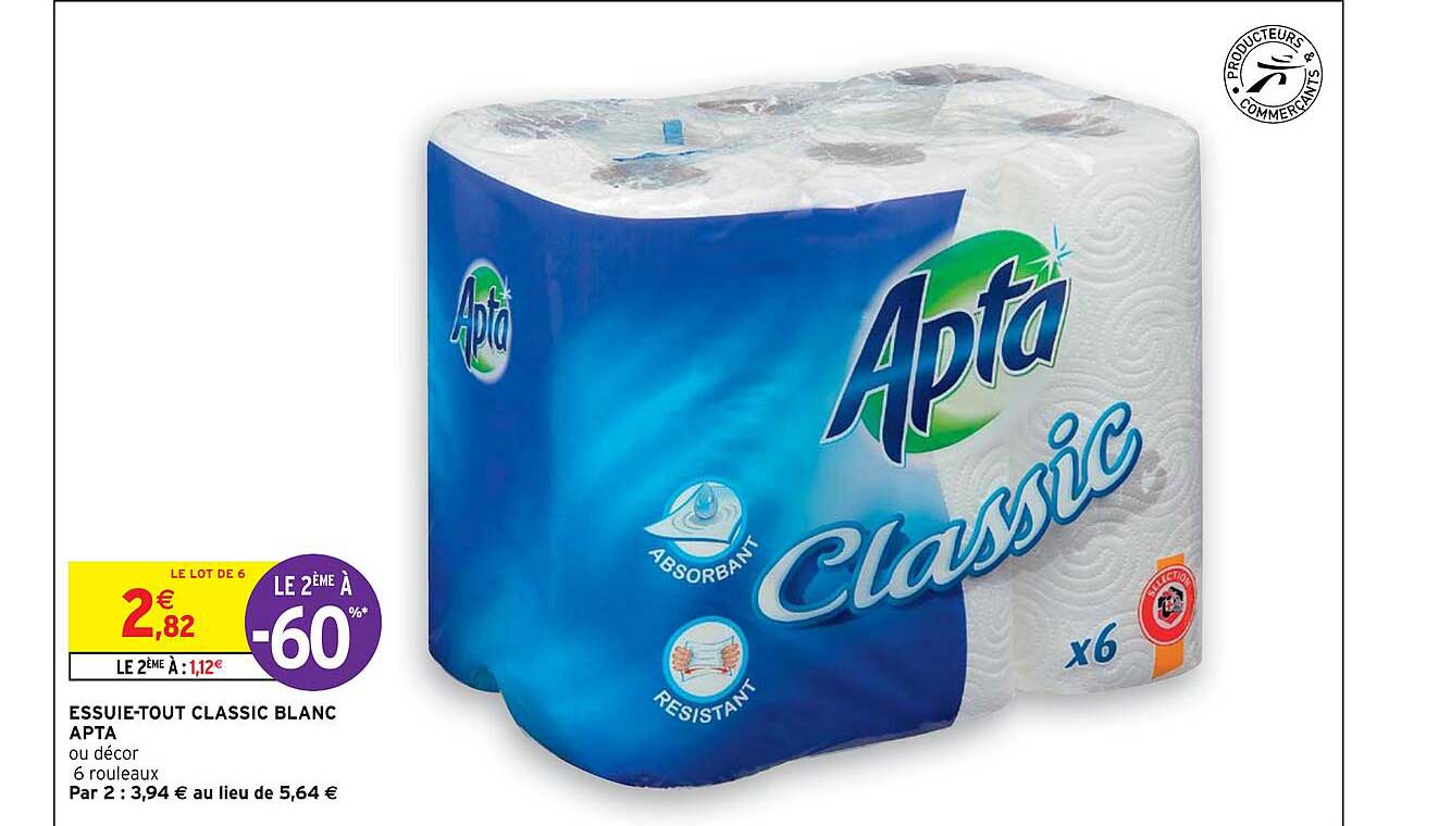 essuie-tout classic blanc apta