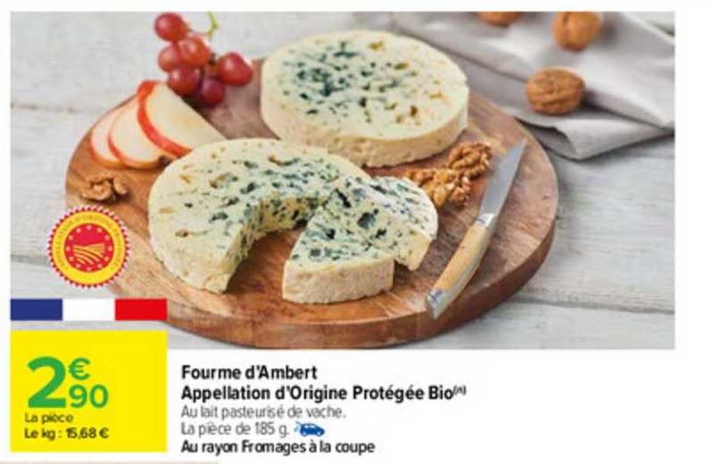 fourme d'ambert appellation d'origine protégée bio