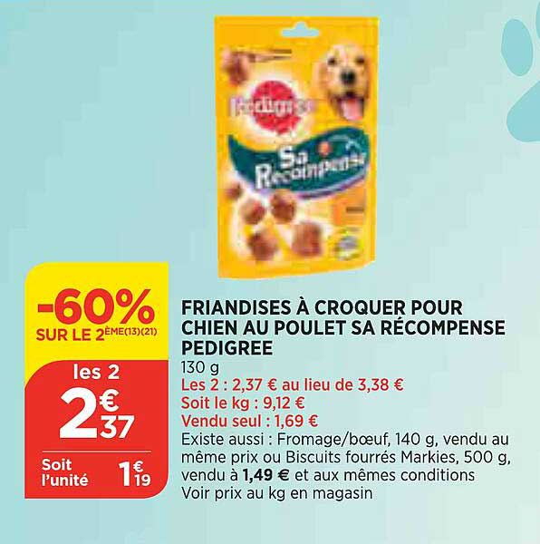 friandises à croquer pour chien au poulet sa récompense pedigree