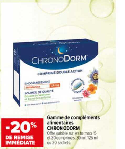 gamme de compléments alimentaires chronodorm