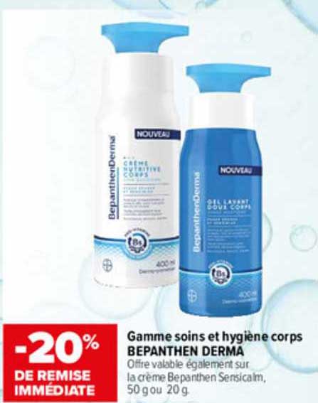 gamme soins et hygiène corps bepanthen derma