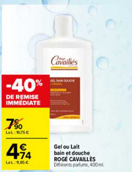 gel ou lait bain et douche rogé cavaillès