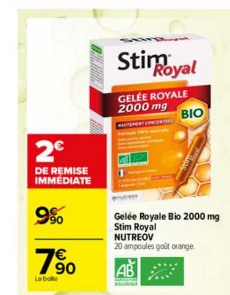 gelée royale bio 200 mg stim royal nutreov
