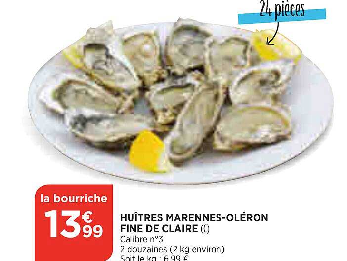 huîtres marennes-oléron fine de claire