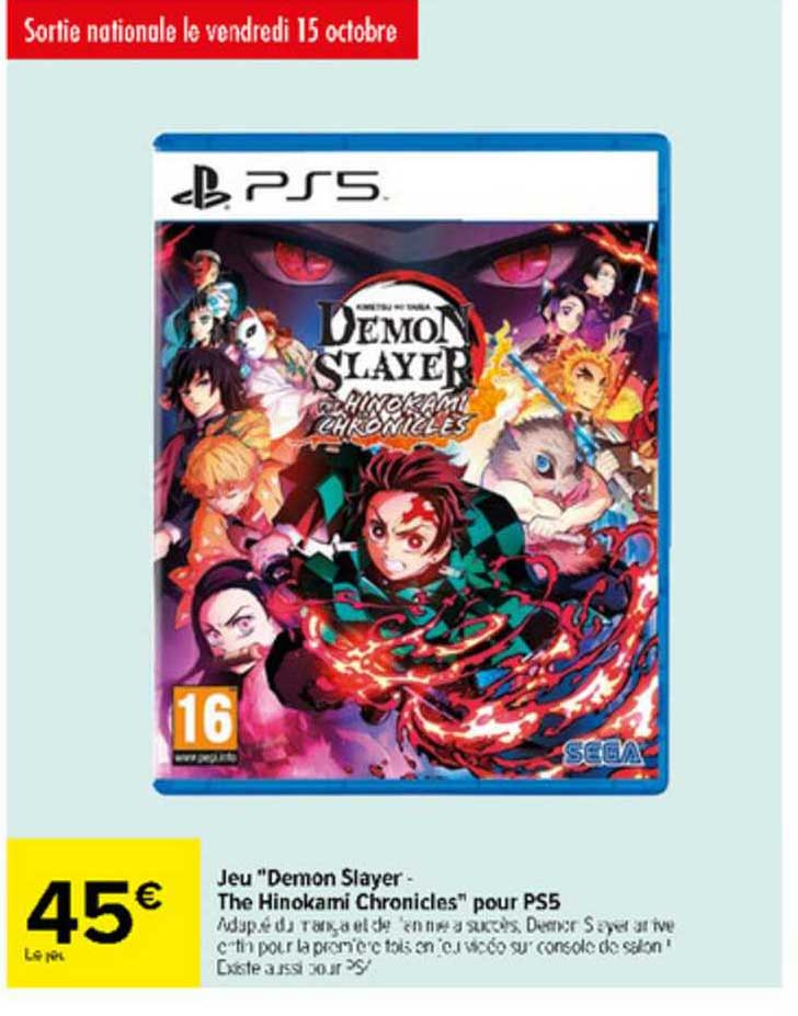 jeu "demon slayer - the hinokami chronicles" pour ps5