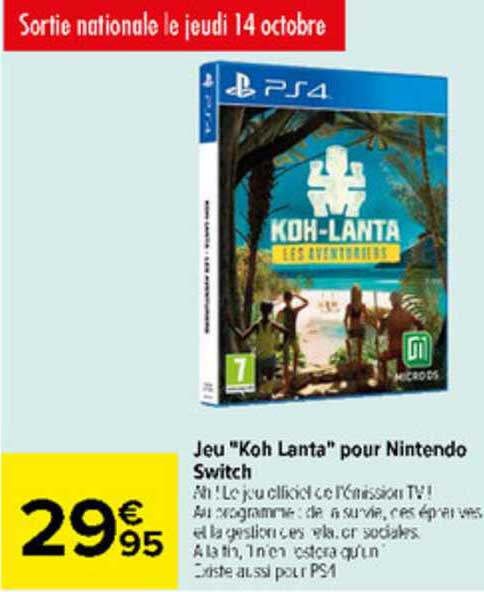 jeu "koh lanta" pour nintendo switch