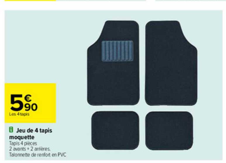 jeu de 4 tapis moquette