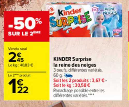 kinder surprise la reine des neiges