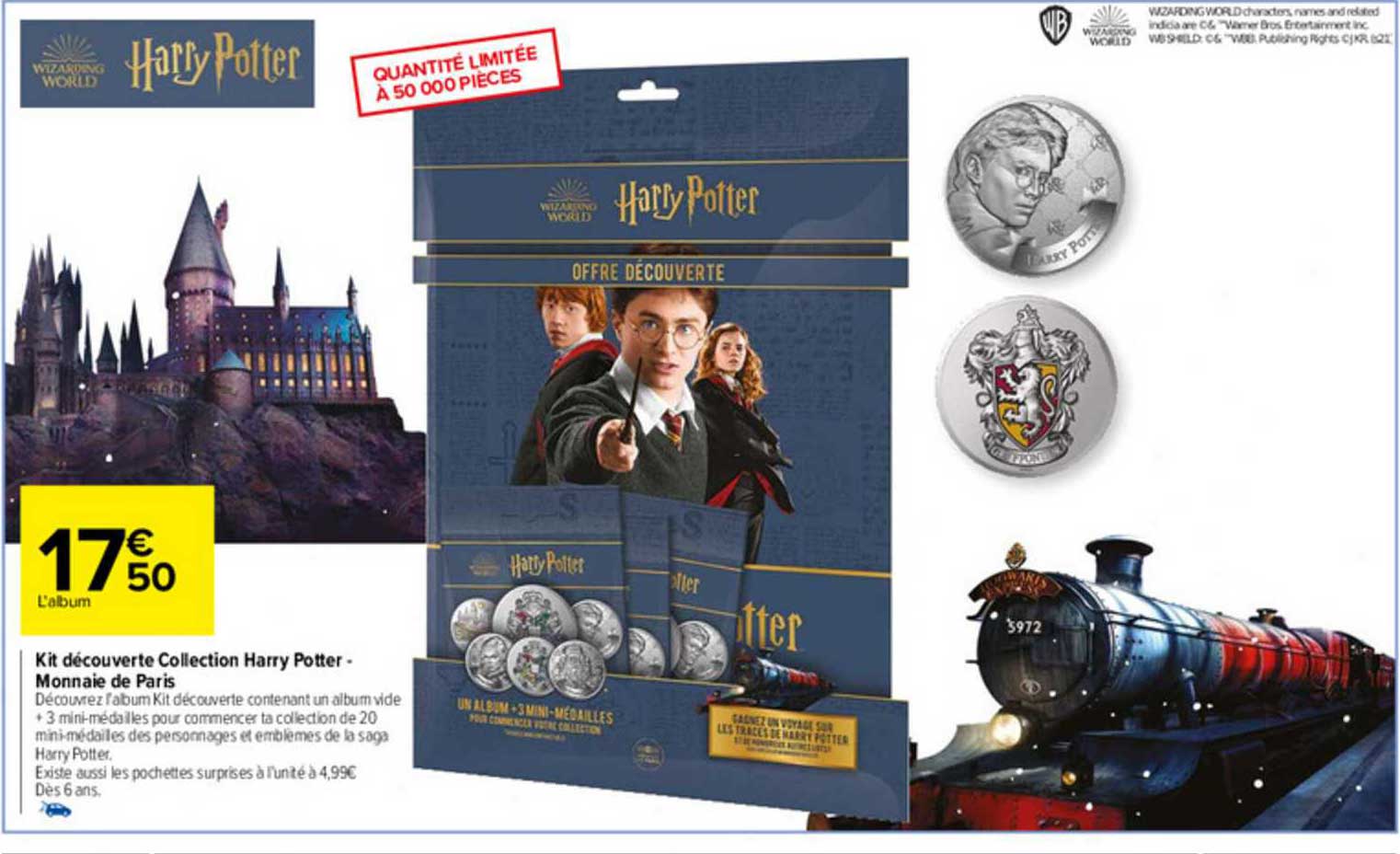 kit découverte collection harry potter - monnaie de paris