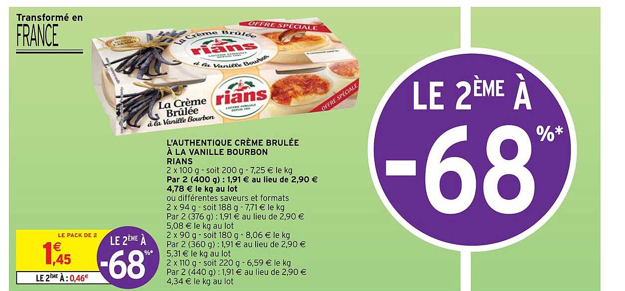 l'authentique crème brulée à la vanille bourbon rians
