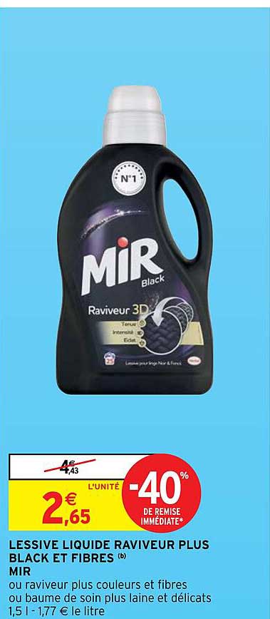 lessive liquide raviveur plus black et fibres mir