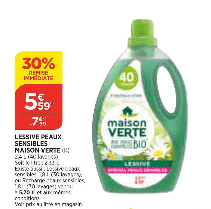 lessive peaux sensibles maison verte