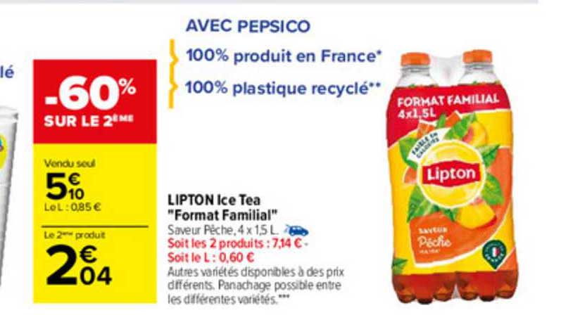 Lipton Ice Tea "format Familial"