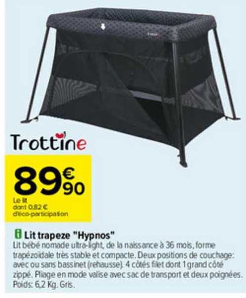 lit trapèze "hypnos" trottine