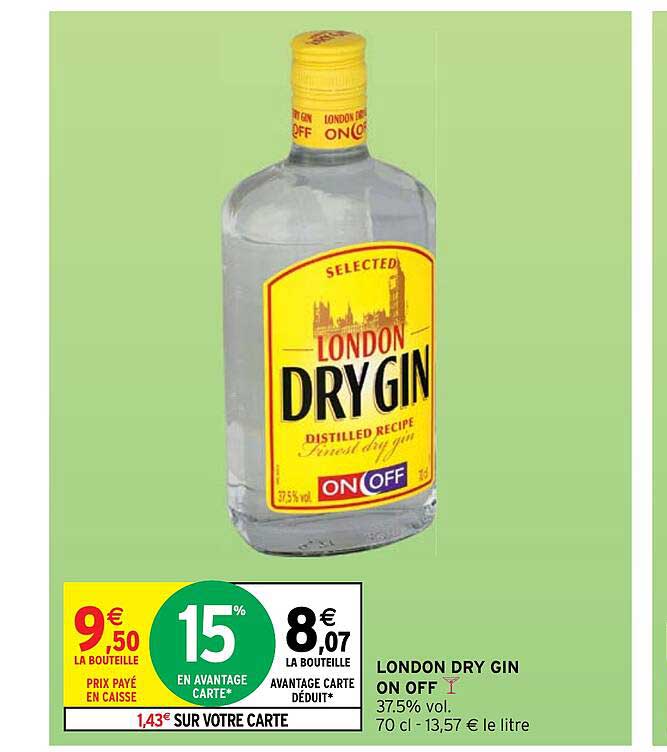 london dry gin on off