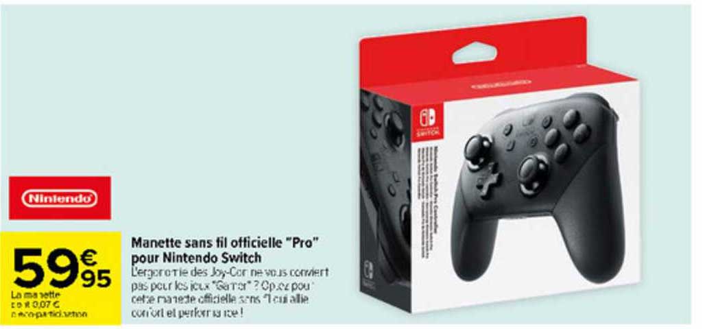 manettes sans fil officielle "pro" pour nintendo switch