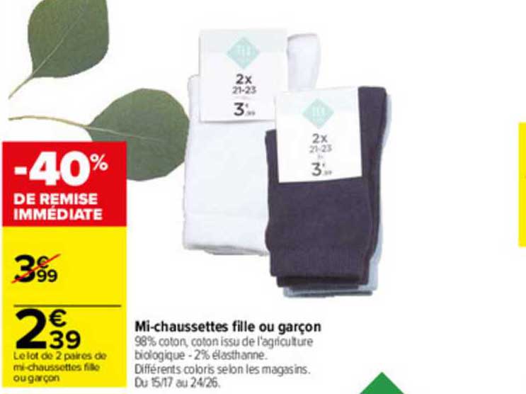 mi-chaussettes fille ou garçon tex