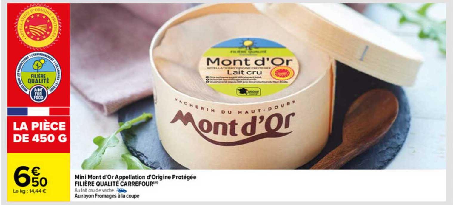 mini mont d'or appellation d'origine protégée filière qualité carrefour