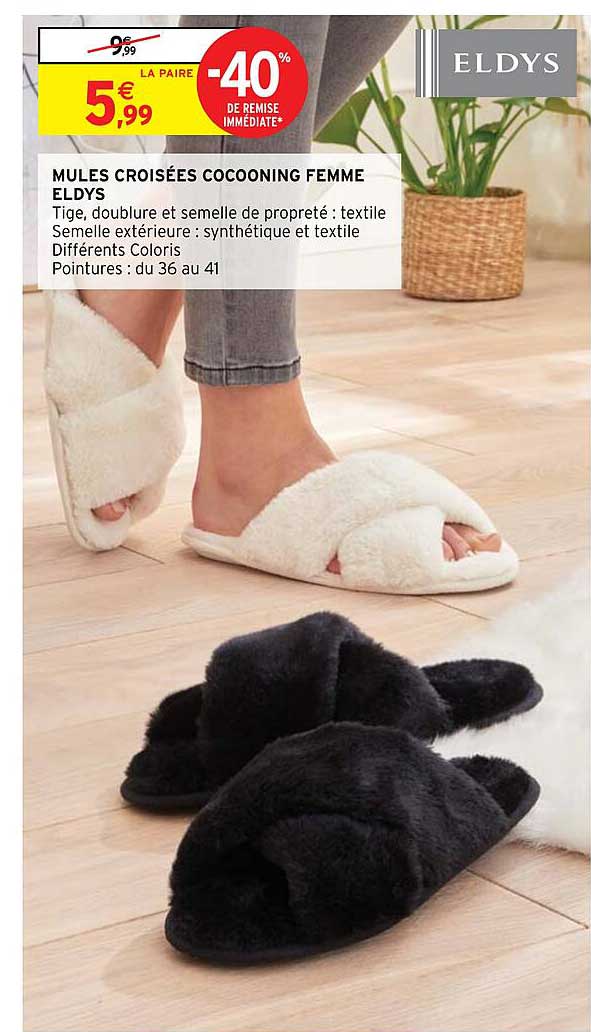 mules croisées cocooning femme eldys